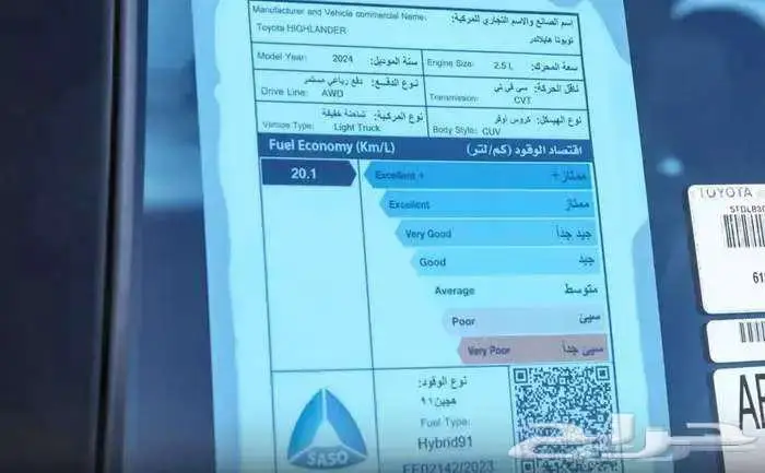 تويوتا هايلاندر GLE بلاك اديشن لوحات 2024 6