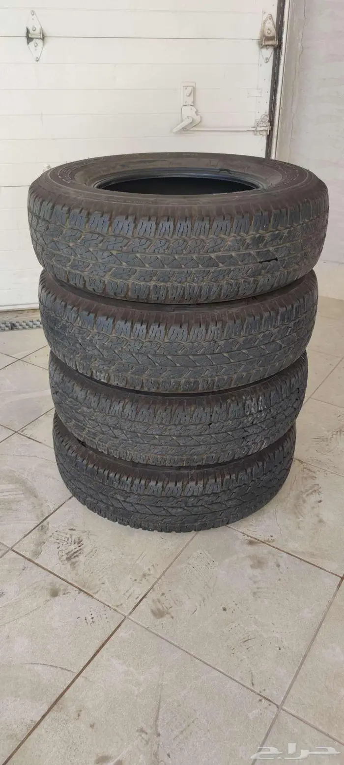 طقم كفرات برجستون 245 75 17 تاريخ 24 شبه جديدة 1