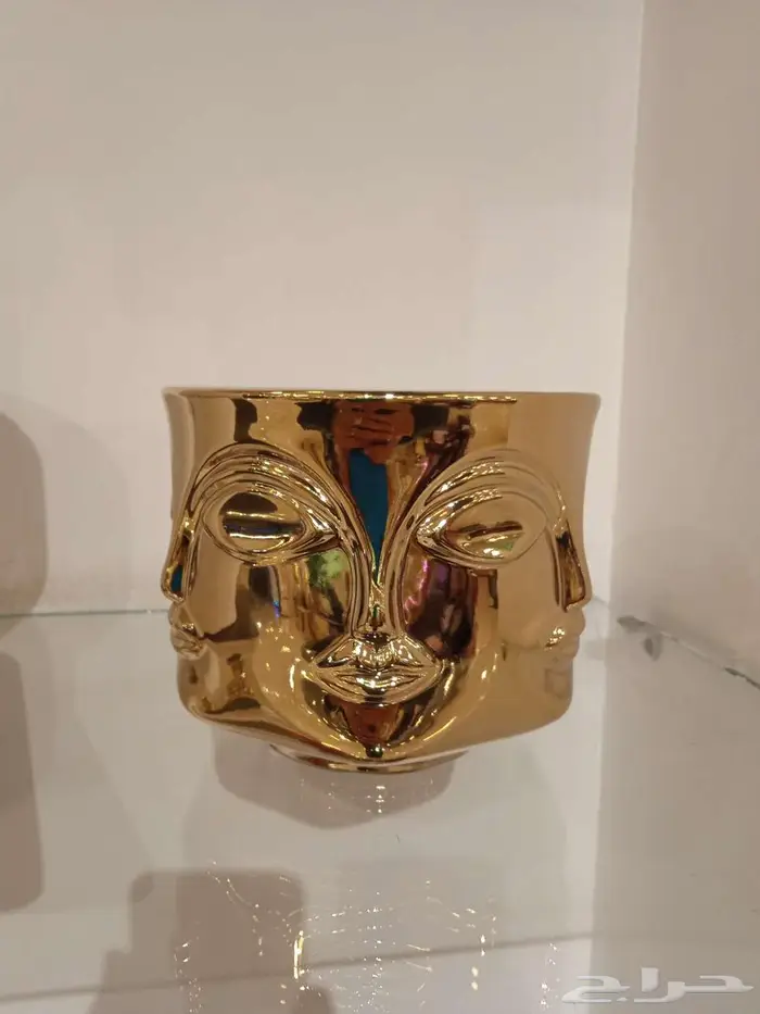 فازة زهور ورد ابيض وذهبي25 1