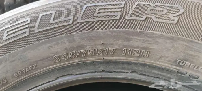 طقم كفرات برجستون 245 75 17 تاريخ 24 شبه جديدة 8