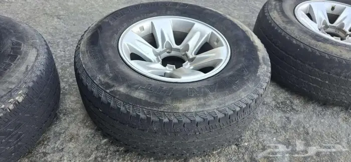 جنوط باترول ألمونيوم تجاري مستعمل نظيف جدا مقاس 16 بكفراتها 6