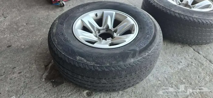 جنوط باترول ألمونيوم تجاري مستعمل نظيف جدا مقاس 16 بكفراتها 7