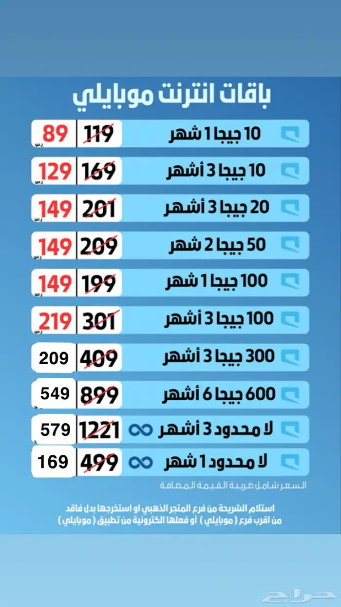 شرايح وباقات موبايلي 1