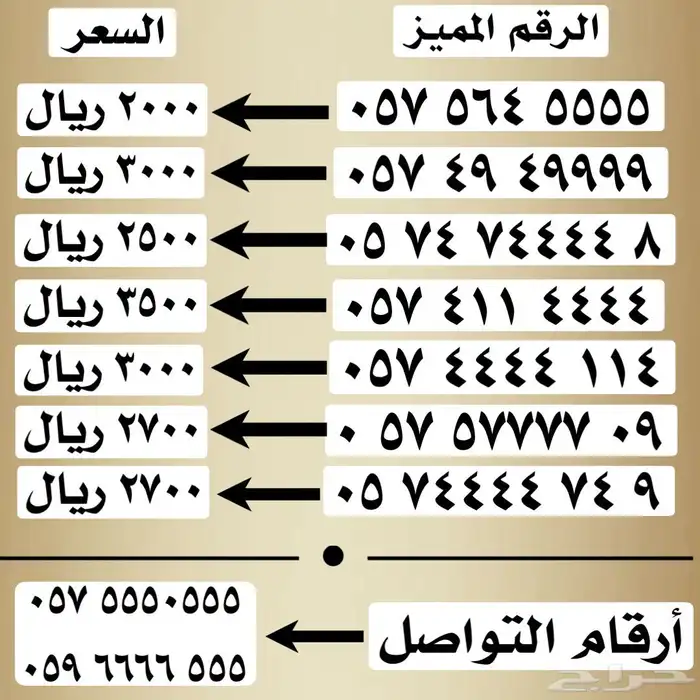 ارقام سوا مميزة للبيع 5
