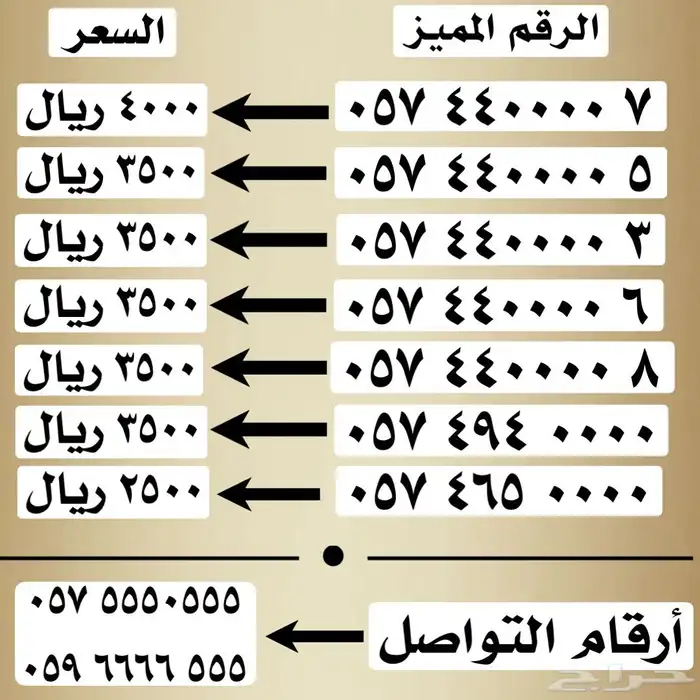 ارقام سوا مميزة للبيع 6