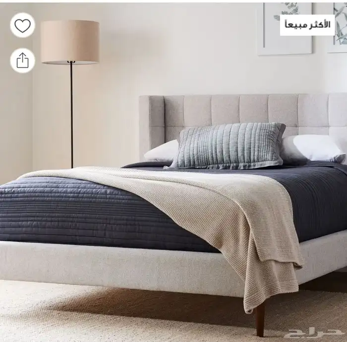 سرير ويست إلم مع مرتبة سيرتا ولباد كرز لينن   نظيف في الخبر 0