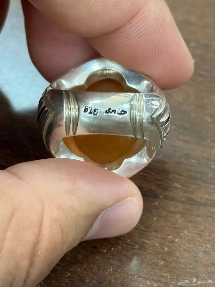 خاتم عقيق يماني مشمشي صياغه حامد 3