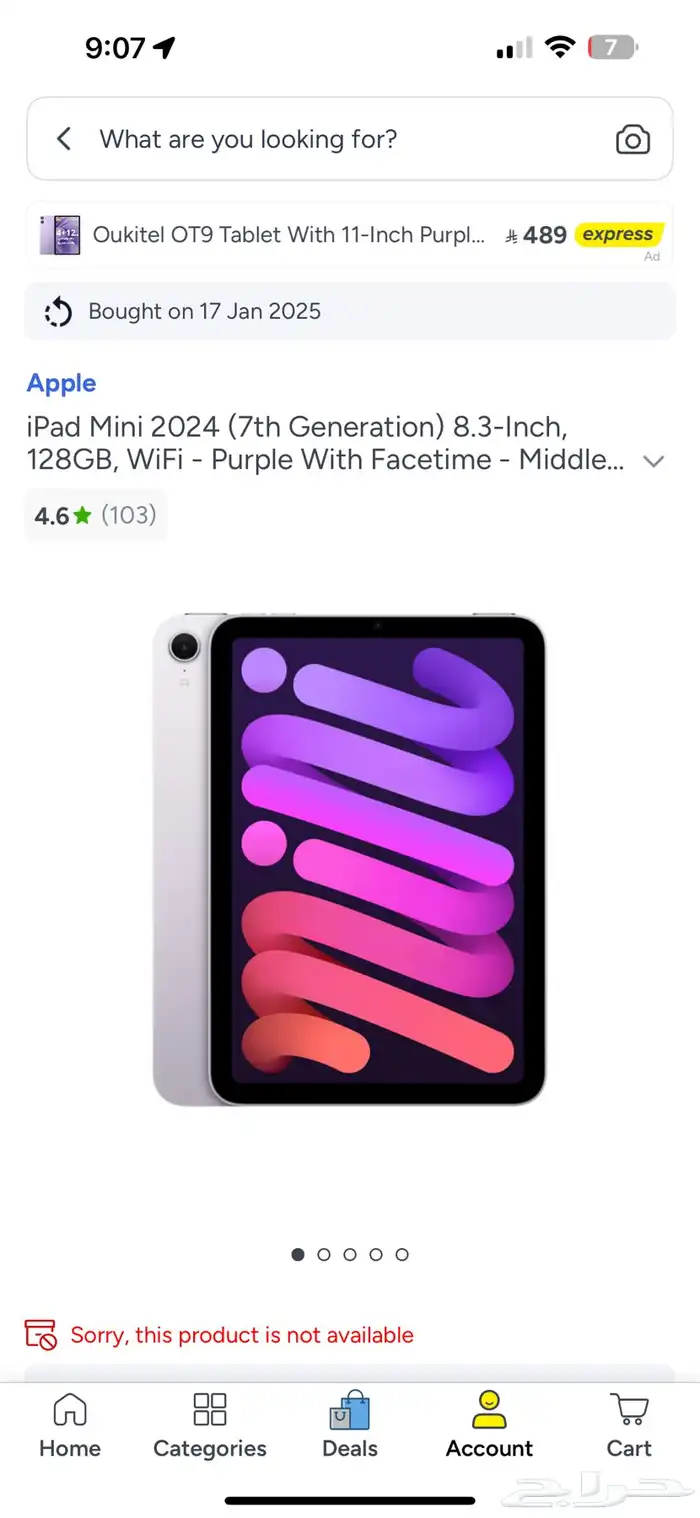 iPad mini 2024 7th gen. Purple  ME version  like new 0