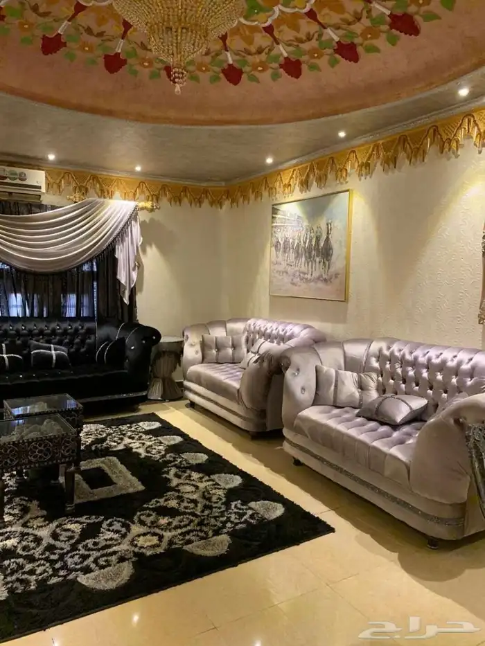 للبيع طقم كنب 5 قطع (كنبة ثلاثية   2 ثنائي   2 مفرد) 2