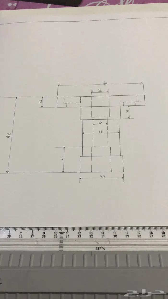 رسم هندسي دراونق لكلية الجبيل والمعهد التقني 11