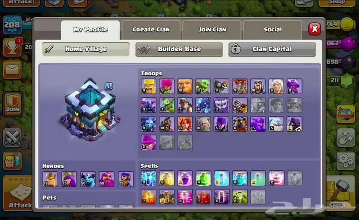 حساب كلاش تاون 13 ماكس 4