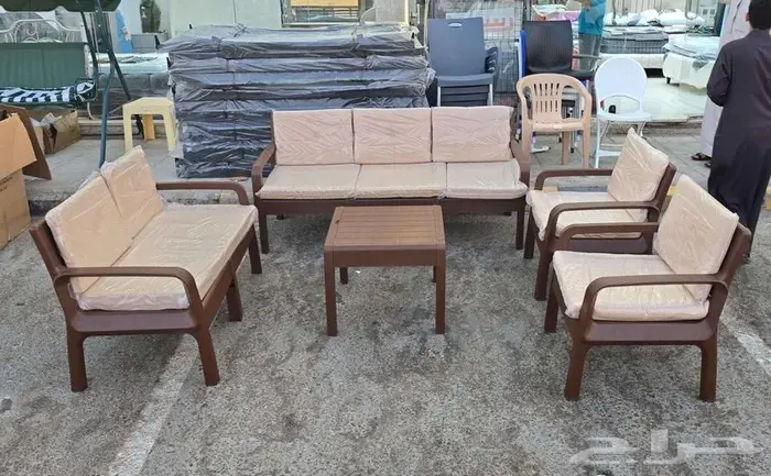 طقم جلسة خارجية بلاستيك جديد 5