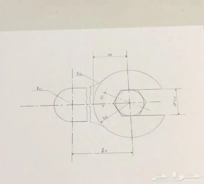 رسم هندسي دراونق لكلية الجبيل والمعهد التقني 6