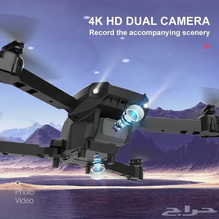طائرة درون للتصوير الجوي4K مع جهاز تحكم عن بعد بضمان 3 شهور 1