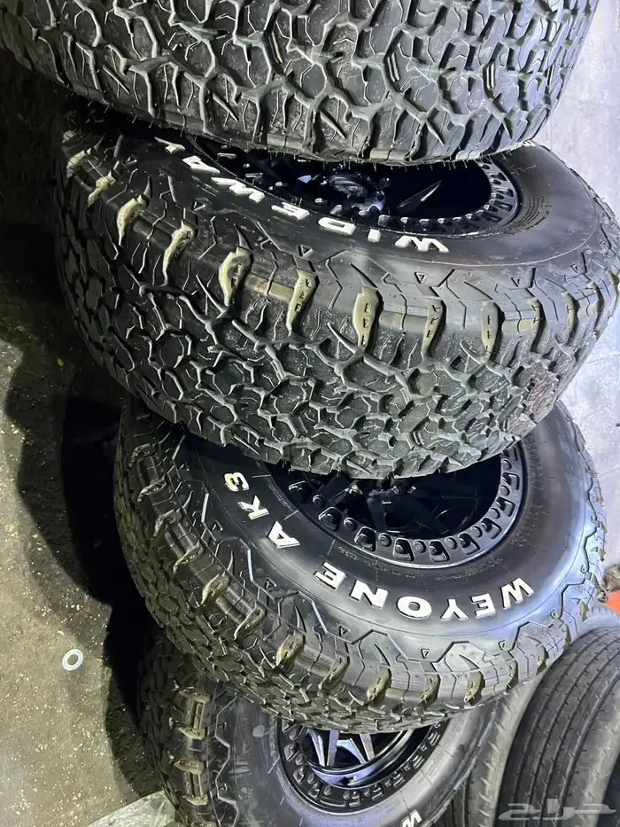 جنوط فيول مع كفرات ودواي نص حجري مقاس 285 70 17 8