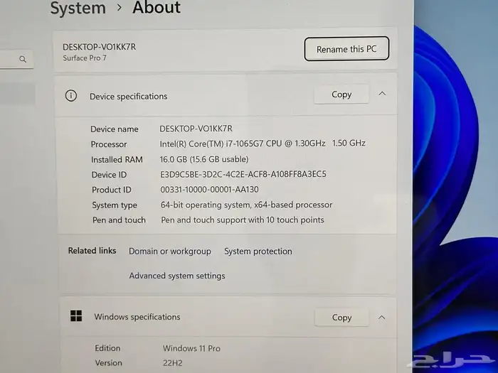 مايكروسوفت سيرفيس برو 7 شبة جديد i7 مع قلم 6