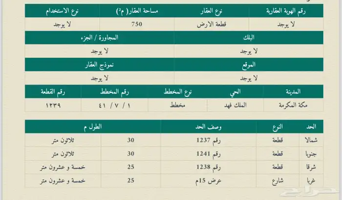 أرض للبيع مخطط ام الكداد موقع نادر 0
