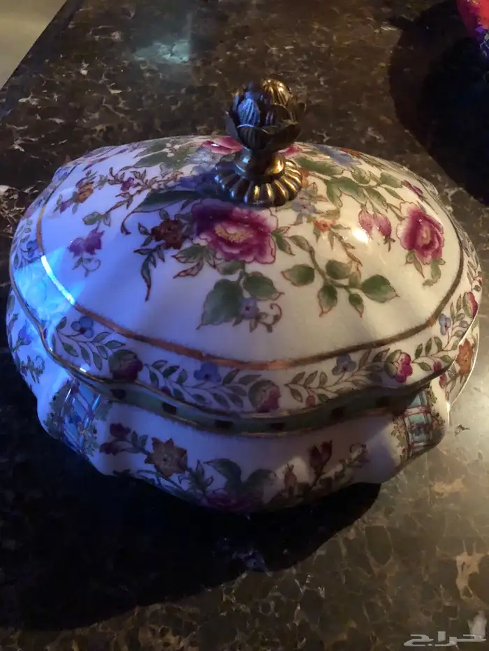 وعاء بورسلان مزخرف صندوق للمجوهرات 4