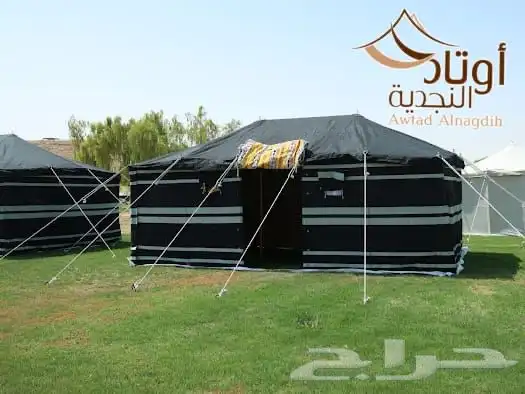 خيمه متحركة   خيمه اسود مخطط بأبيض   خيام بر 2