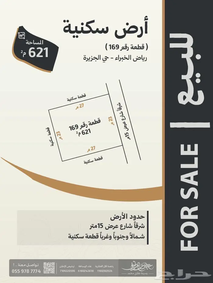 أراض  سكنية متجاورة للبيع في رياض الخبراء   حي الجزيرة 1