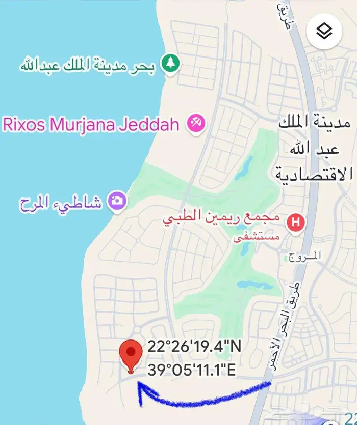 ارض للبيع   حي المروج  مدينة الملك عبدالله الاقتصادية 3