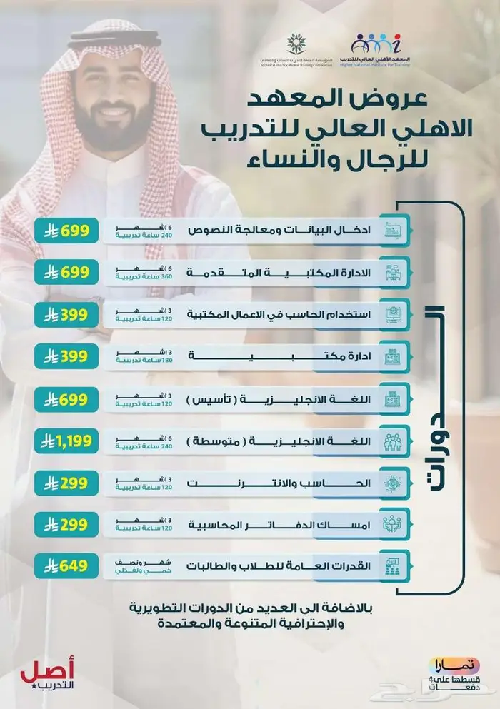 دورات ودبلومات المعهد الاهلي العالي للتدريب المنصورية 7