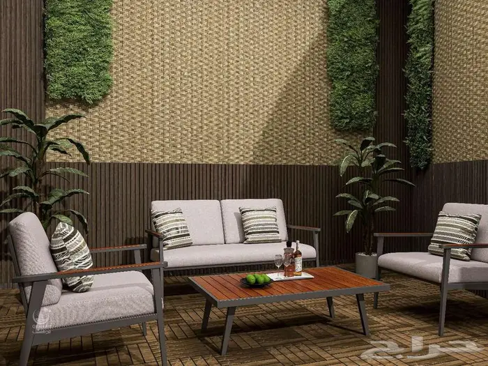 ديكورات تركيبات فن العشب خشب خارجى عشب بامبو خيزرات 5