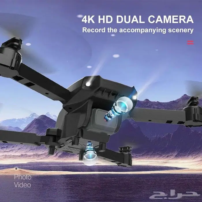 طائرة درون للتصوير الجوي4K مع جهاز تحكم عن بعد بضمان 3 شهور 1