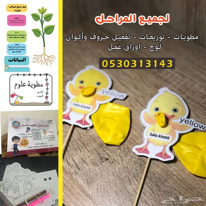 مطويات - توزيعات تفعيل احرف - لوح مدرسه 0