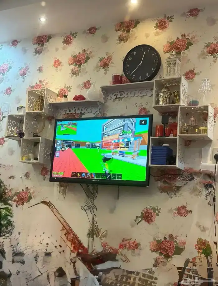 طقم 8 قطع من الأرفف الجداريه المزخرفه سهلة التركيب 0