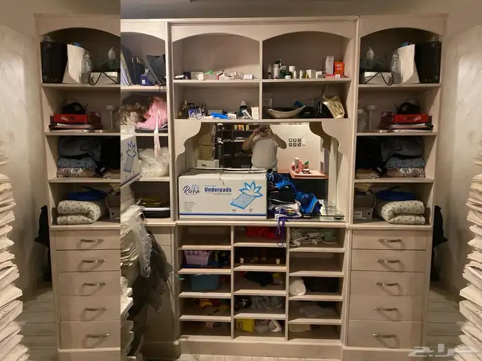 للبيع طقم دواليب خشب قوي قشرة سنديان   كمودينه 1