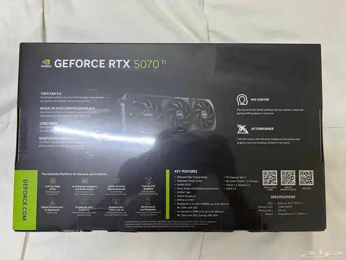 كرت شاشة RTX 5070 ti 16gb للبيع 1