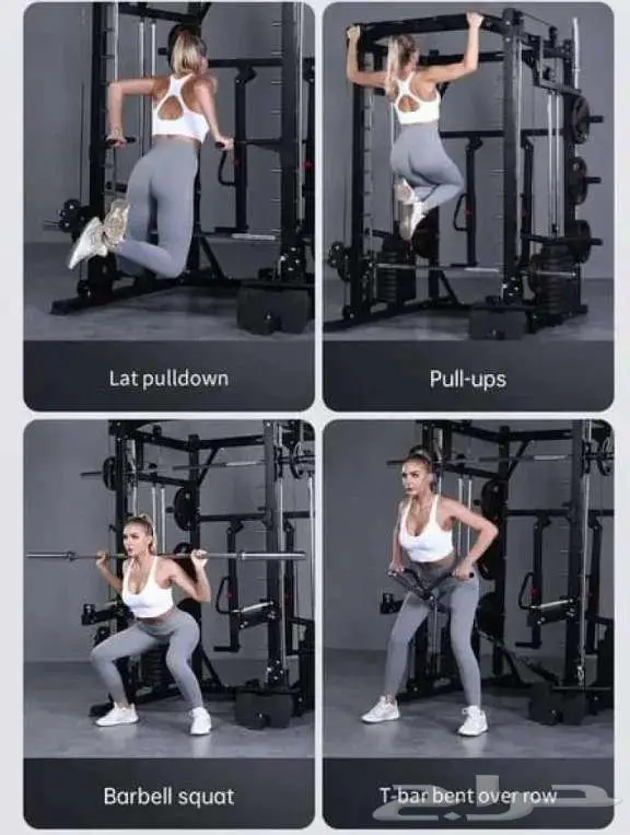 Home gym functional smith cross cable squat تمرين اثقال راك 4
