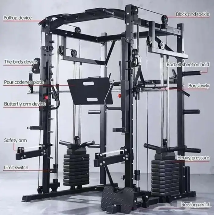 Home gym functional smith cross cable squat تمرين اثقال راك 2
