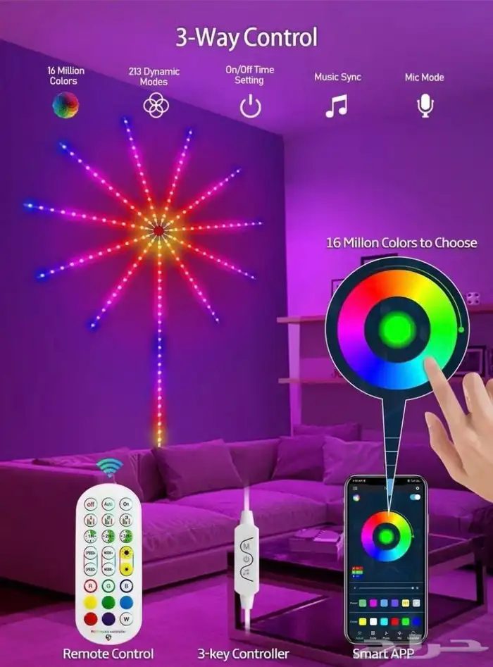 LED FIREWORK LIGHTS ليد على شكل العاب نارية 0
