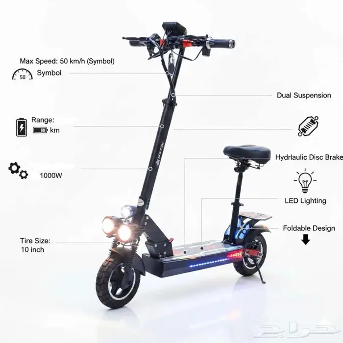 سكوتر وحش وسط 1000 واط ا بطارية 15 امبير صدار 2026 3