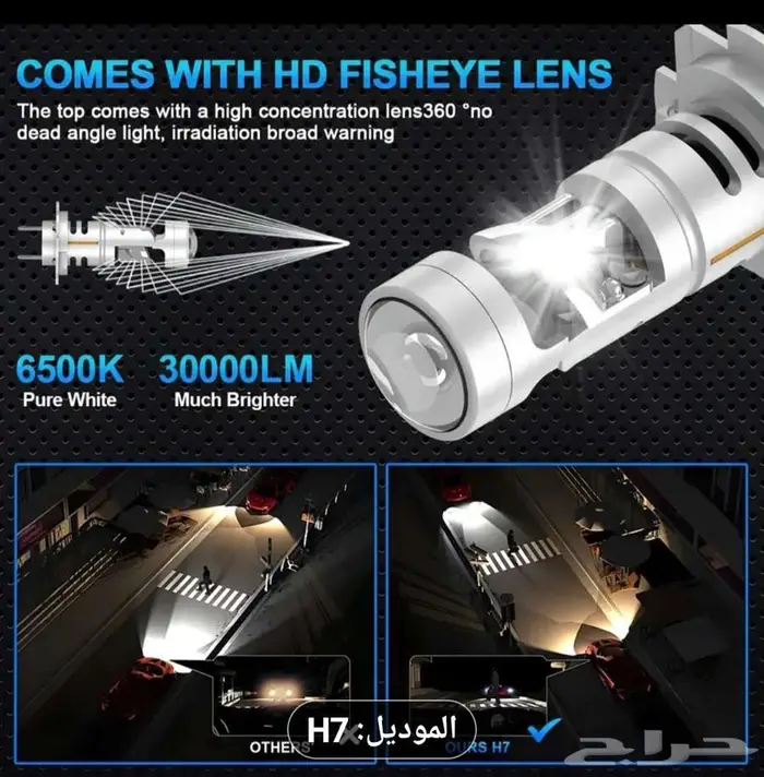 للبيع اناره ليد عدسات H7 4