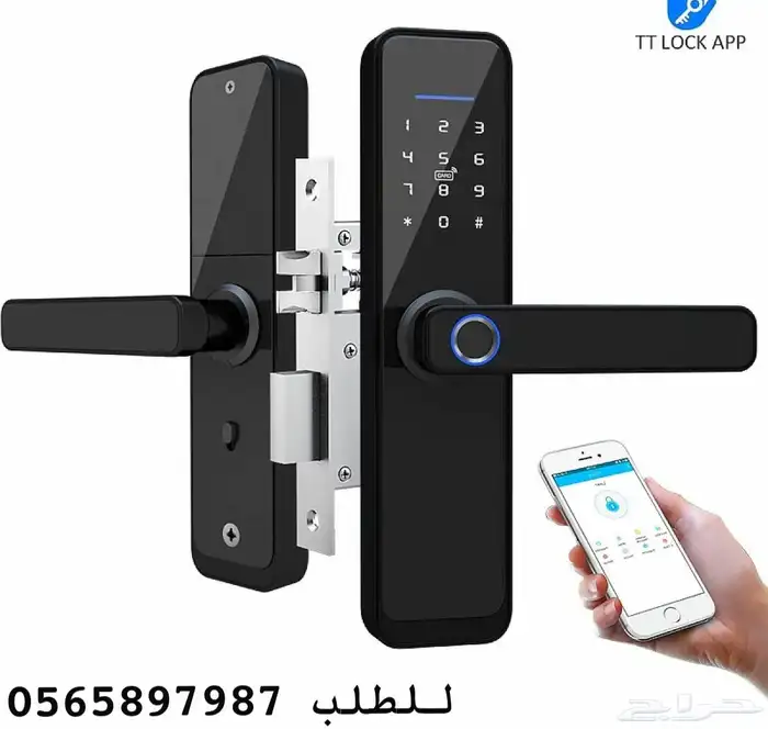 قفل باب ذكي بالبصمة والرمز قفل ذكي لكل الابواب قفل إلكتروني 1
