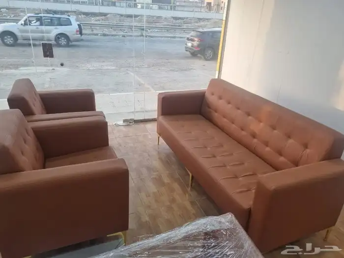 مكتبي كنب جلد فخم جديد سعر الجمله 6