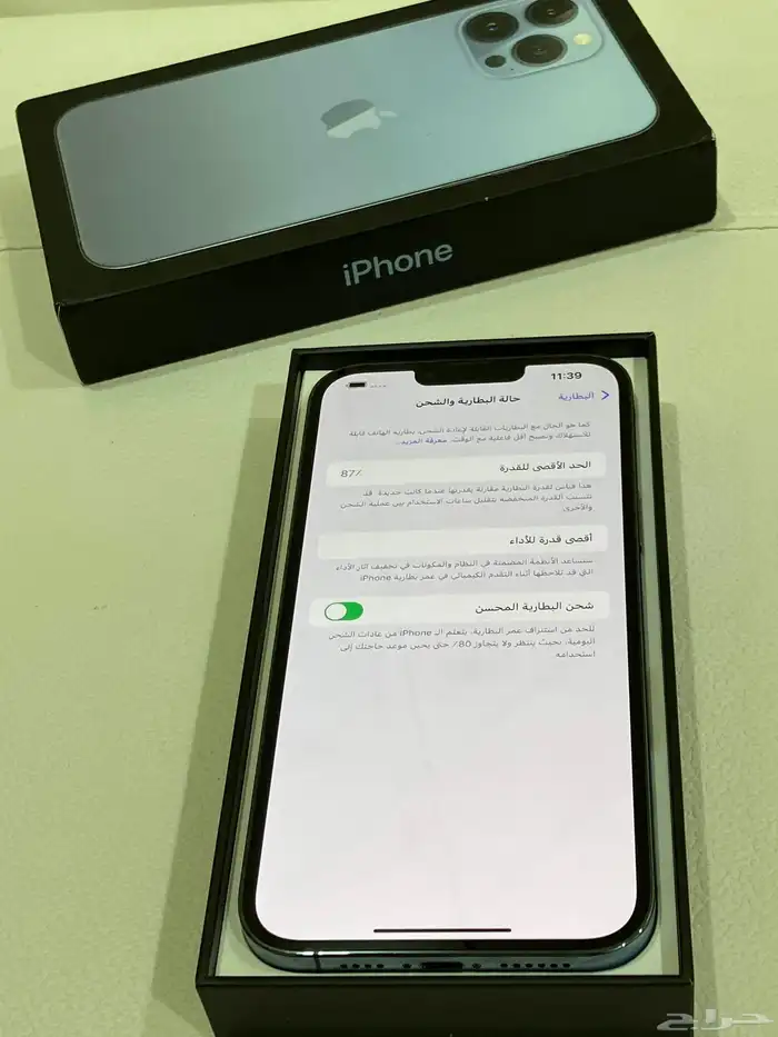 ايفون 13 برو ماكس امريكي لون ازرق سعة 128 جيجا 9