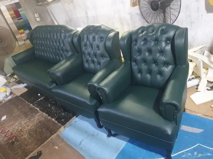 مكتبي كنب جلد فخم جديد سعر الجمله 1