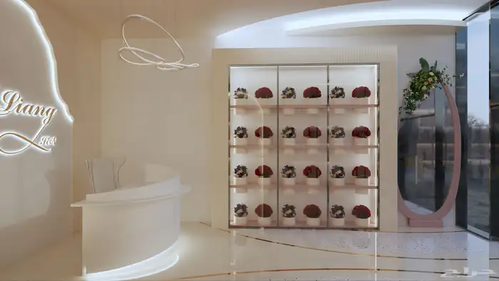 تصميم داخلي وديكور لمحل ورد 4