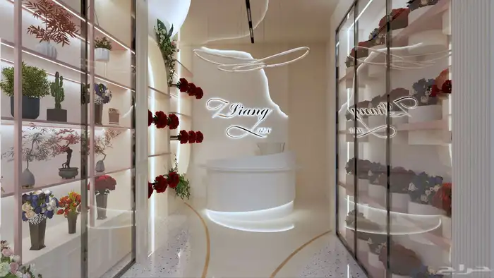 تصميم داخلي وديكور لمحل ورد 2