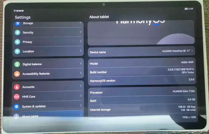 Huawei matepad SE 11 2