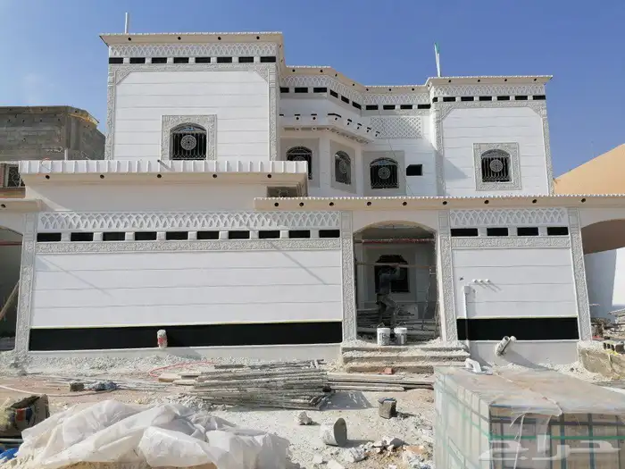 لياسه ملونه بطحاء الرياض واسمنت ابيض ديكورات خارجيه 8