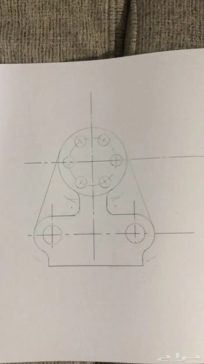 رسم هندسي دراونق لكلية الجبيل والمعهد التقني 6
