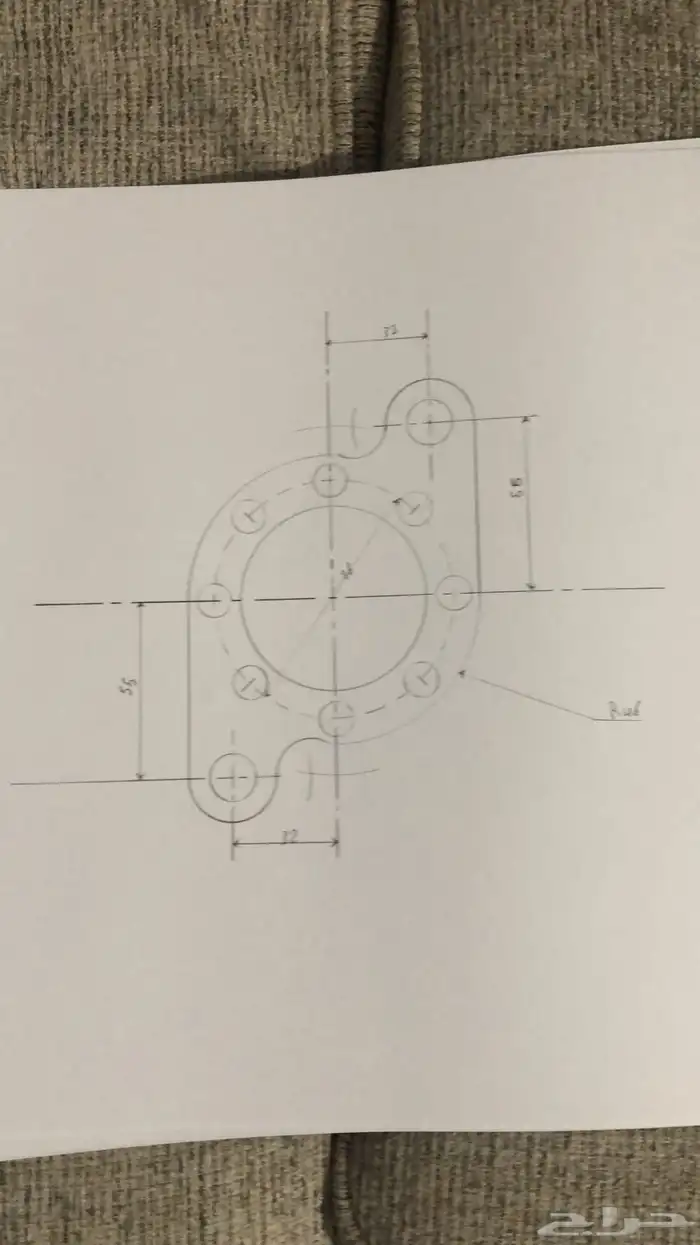رسم هندسي دراونق لكلية الجبيل والمعهد التقني 7