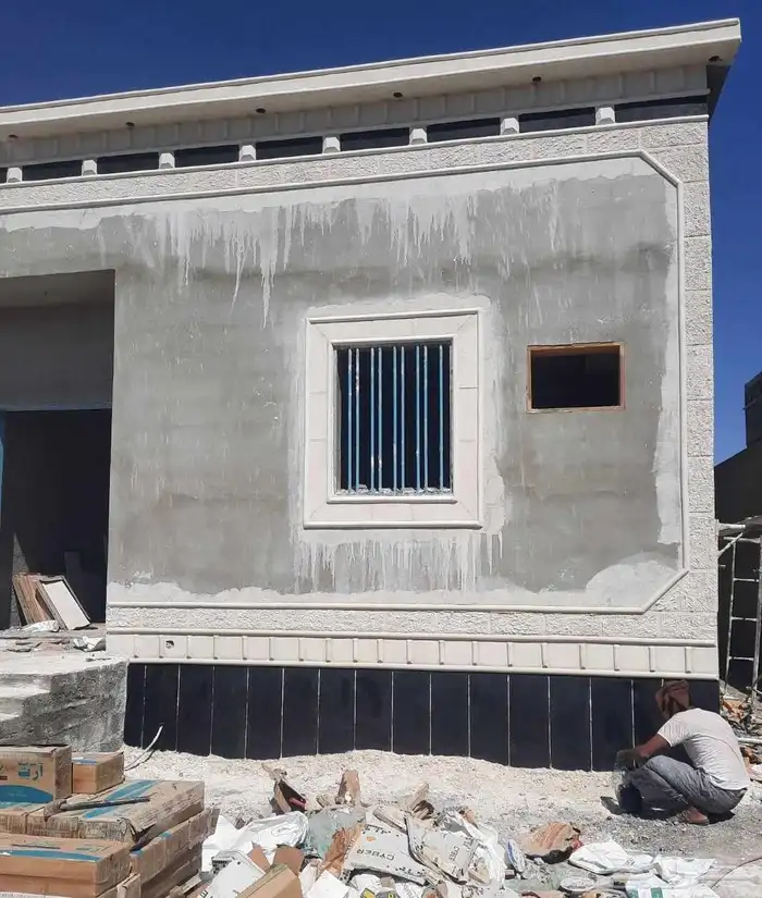 لياسه ملونه بطحاء الرياض واسمنت ابيض ديكورات خارجيه 0