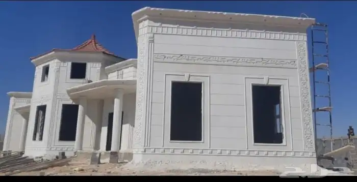 ديكورات خارجيه والياسه ملونه بلاسمنت الأبيض وكسررخام اصباني 9