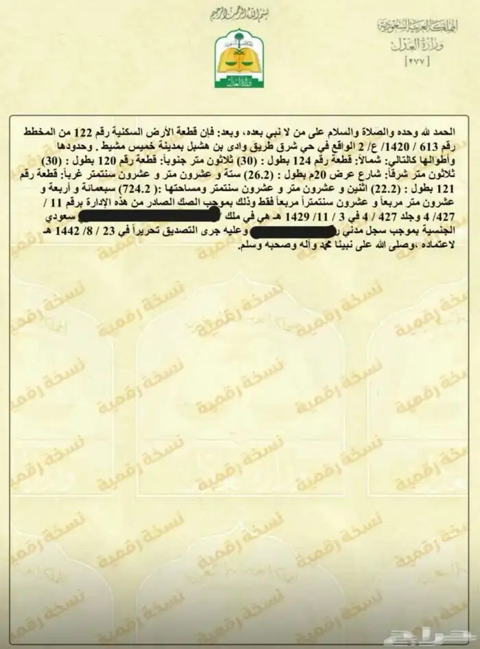 ارض مميزه بمخطط التسامح 613 مساحتها 724 متر مربع 3